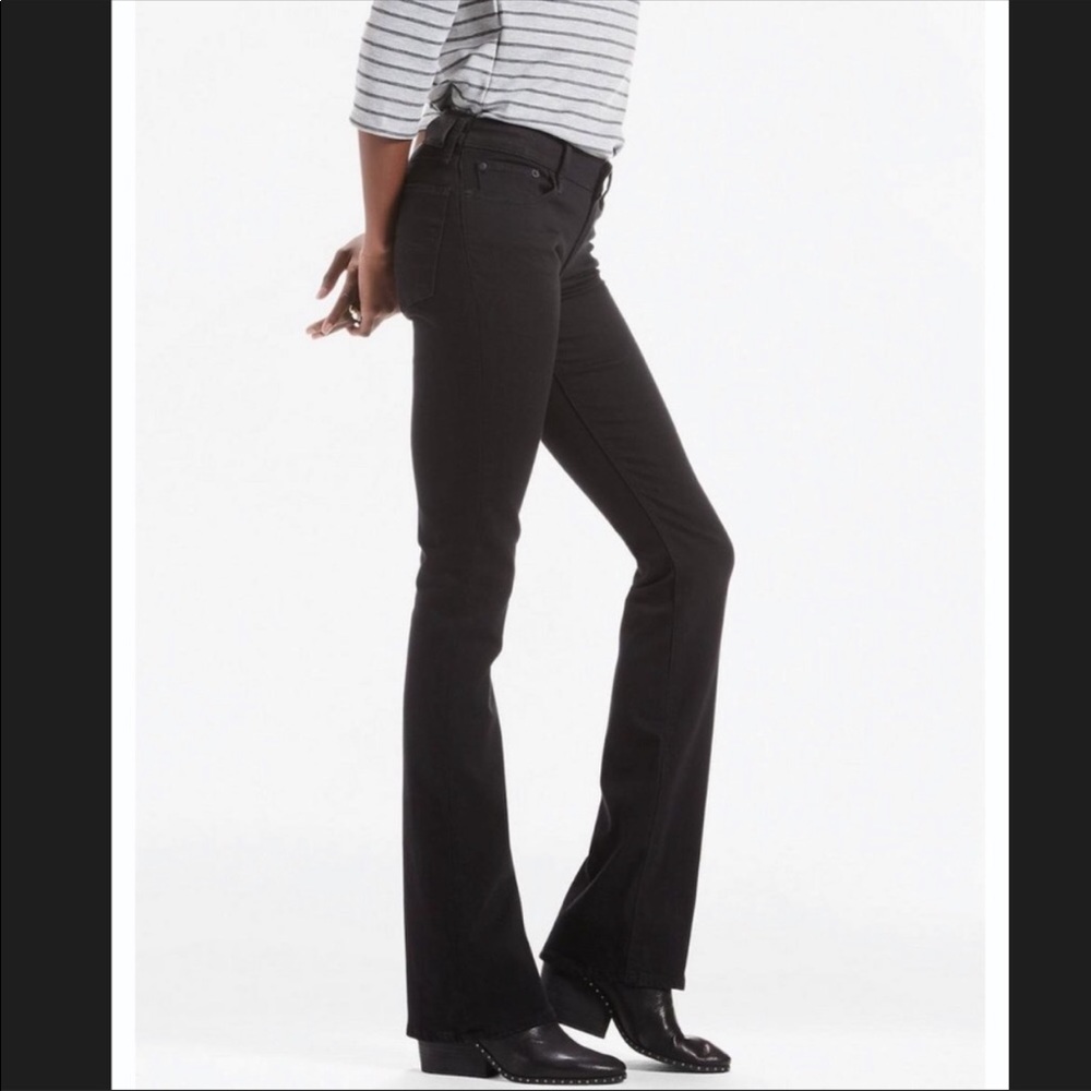 Lucky brand Mid Rise Boot Blk jeans sz 00 /24 long